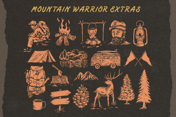 Mountain Warrior - Monoline Script