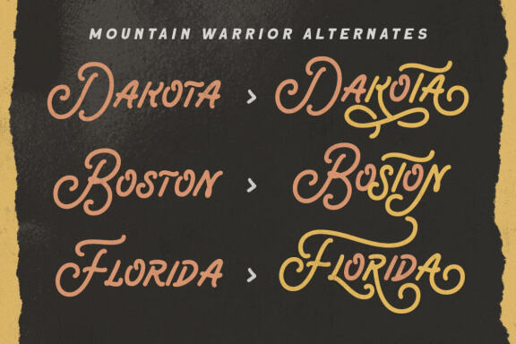 Mountain Warrior - Monoline Script