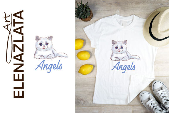 Kitten Are Angels sublimation Cat clipart