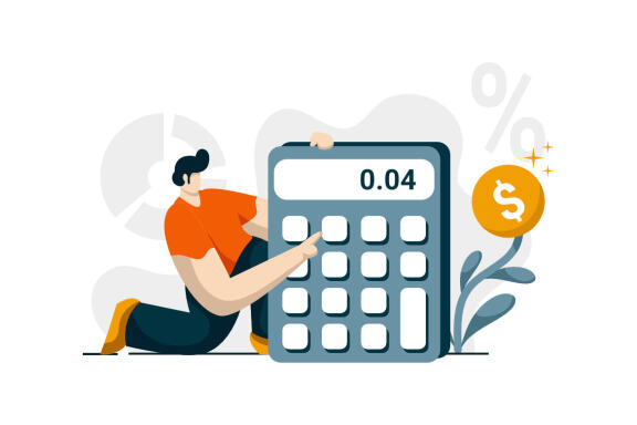 Interest Loan Calculator icon flat Illustration for business finance loan