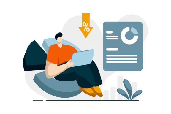 Interest Loan Calculator icon flat Illustration for business finance loan