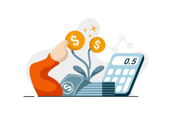 Interest Loan Calculator icon flat Illustration for business finance loan