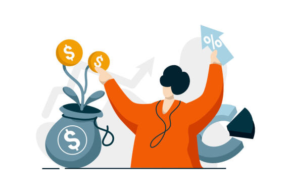 Interest Loan Calculator icon flat Illustration for business finance loan