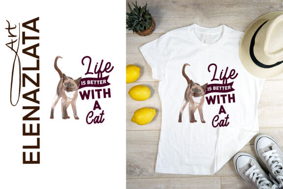 Life Is Better With a Cat sublimation Cat clipart