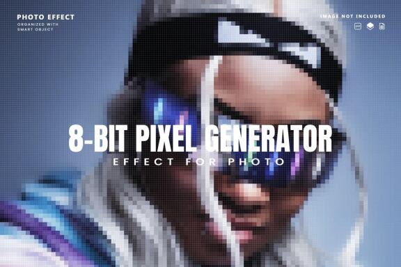 8-Bit Pixel Generator Photo Effect