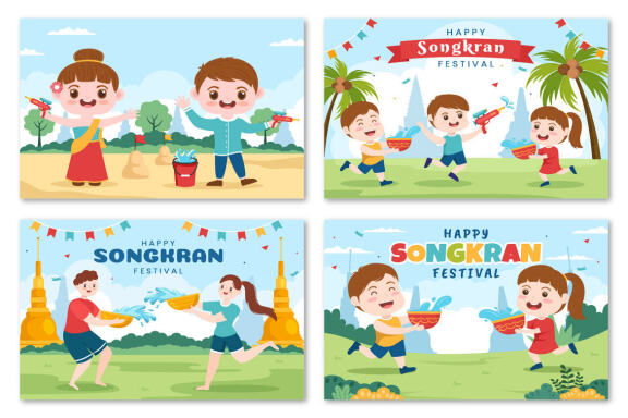 15 Songkran Festival Day Illustration