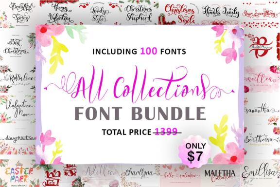 All Collections Bundle - 100 Fonts