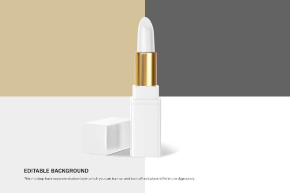 Plastic Square Lipstick - Cosmetic PSD Mockup