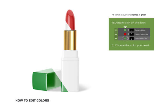 Plastic Square Lipstick - Cosmetic PSD Mockup