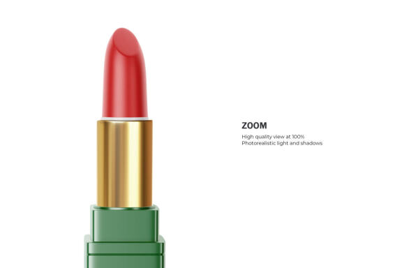 Plastic Square Lipstick - Cosmetic PSD Mockup