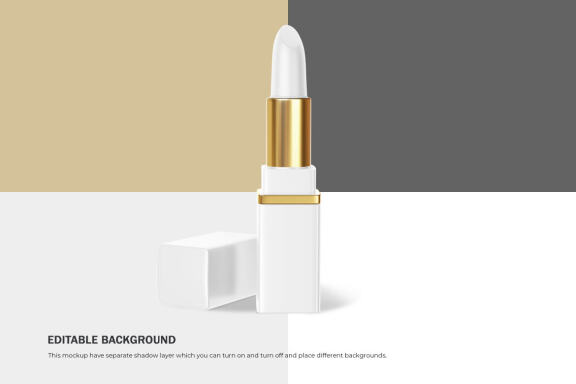 Plastic Square Lipstick - Cosmetic PSD Mockup