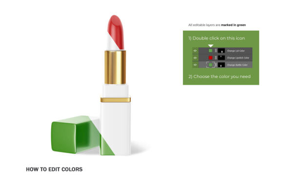 Plastic Square Lipstick - Cosmetic PSD Mockup