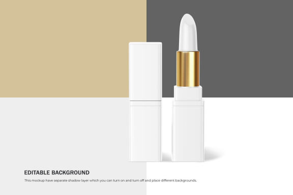 Plastic Square Lipstick - Cosmetic PSD Mockup