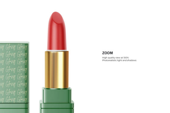 Plastic Square Lipstick - Cosmetic PSD Mockup