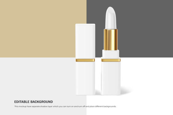 Plastic Square Lipstick - Cosmetic PSD Mockup