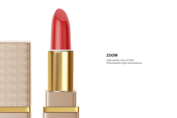 Plastic Square Lipstick - Cosmetic PSD Mockup