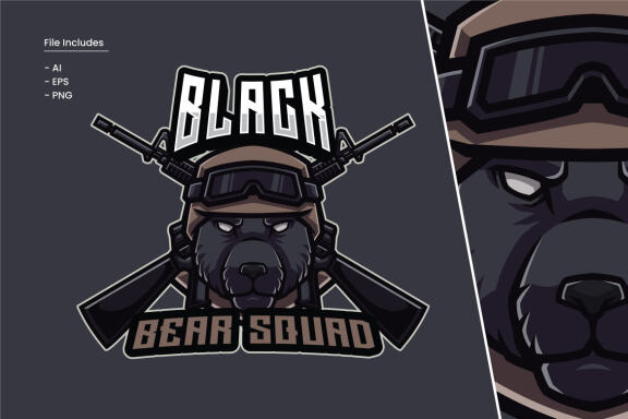 Black Bear Squad Logo Template