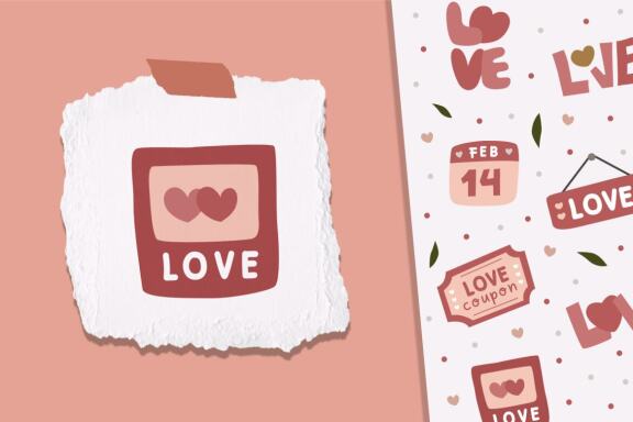 Love Lettering Clip Art
