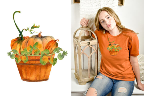 Watercolor Fall Pumpkin Clipart