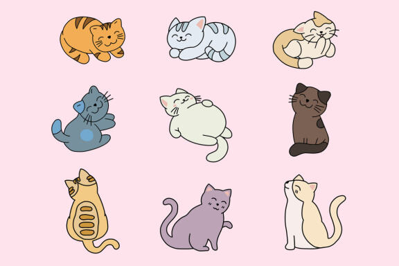 66 Cute Cat Kitten Cartoon Clipart