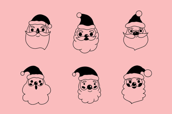 43 Set Bundle Merry Christmas, Santa Clause, Xmas, Winter Decoration Clipart
