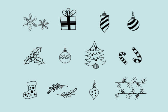 43 Set Bundle Merry Christmas, Santa Clause, Xmas, Winter Decoration Clipart