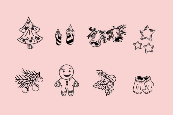 43 Set Bundle Merry Christmas, Santa Clause, Xmas, Winter Decoration Clipart