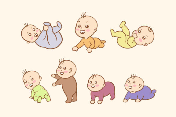 45 Set Bundle Cute Baby Babies Boy Toddler, Newborn, Child Cartoon Clipart