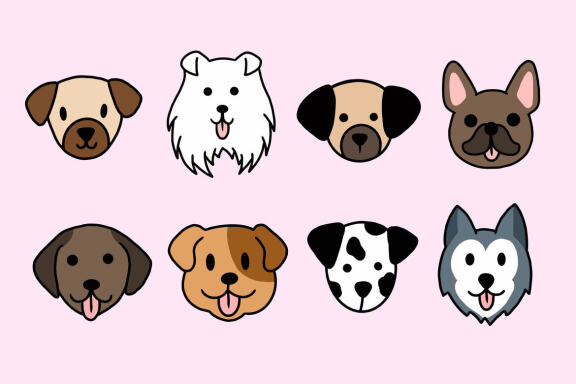 45 Set Bundle Cute Baby Dog Puppy Puppies doodle Kawai dog Breeds Clipart