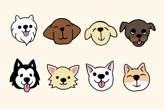 45 Set Bundle Cute Baby Dog Puppy Puppies doodle Kawai dog Breeds Clipart