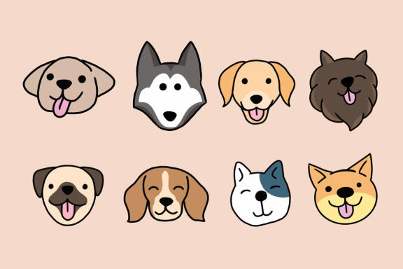 45 Set Bundle Cute Baby Dog Puppy Puppies doodle Kawai dog Breeds Clipart