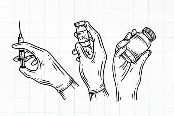 15 Set Bundle Medical Hand Doctor Nurse Healthcare Hospital Vaccine Line Art