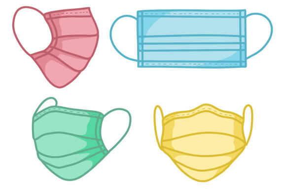 20 Set Bundle Medical Face Mask Masker Hospital nurse doctor Doodle Clip Art