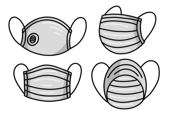 20 Set Bundle Medical Face Mask Masker Hospital nurse doctor Doodle Clip Art