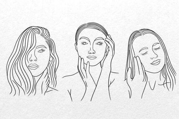 15 Set Bundle Women Beauty Close Up Face Pose Line Art Beautiful Girl Clipart