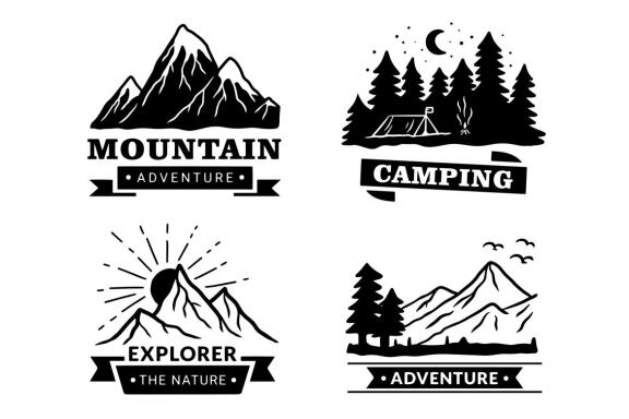 20 Collection Adventure Badges logo Camping mountain explorer expeditions outdoor