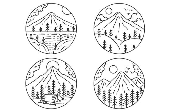 20 Collection Adventure Badges logo Camping mountain explorer expeditions outdoor