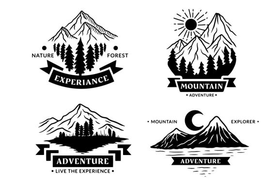 20 Collection Adventure Badges logo Camping mountain explorer expeditions outdoor