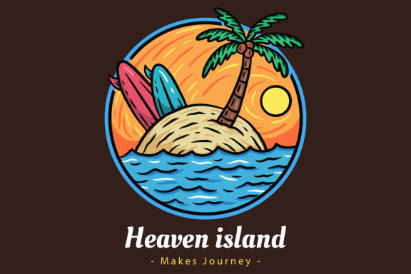 20 Set Bundle Summer Badges island vibes wave Trees Beach Sunset Retro Vintage Tropical