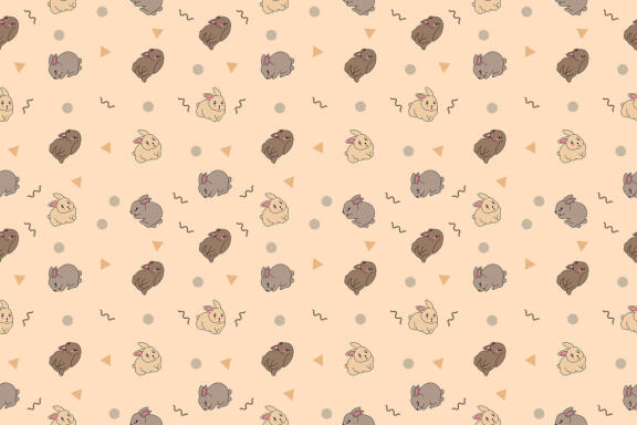 22 Set Bundle Cute Bunny Rabbit Seamless Pattern Background For Kids Clipart