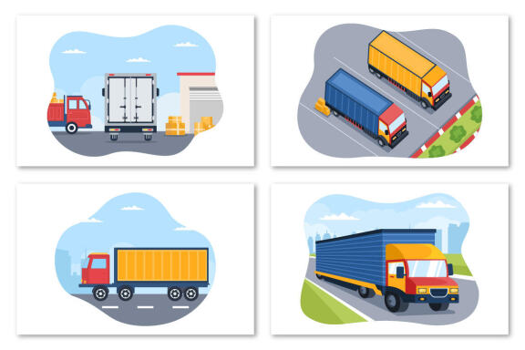 15 Trucking Transportation Design Illustration