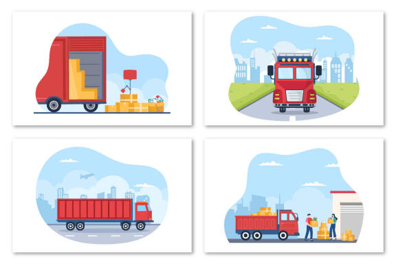 15 Trucking Transportation Design Illustration
