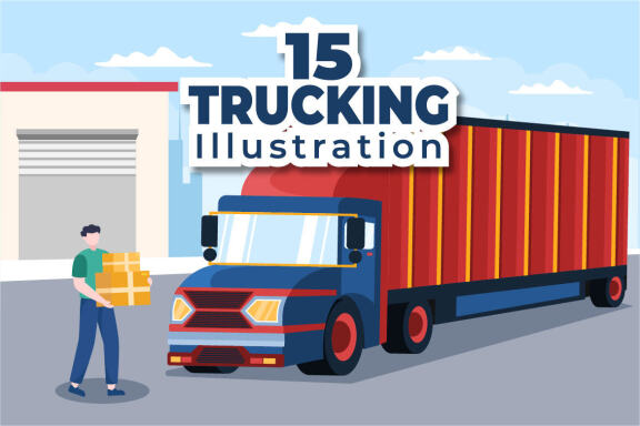 15 Trucking Transportation Design Illustration