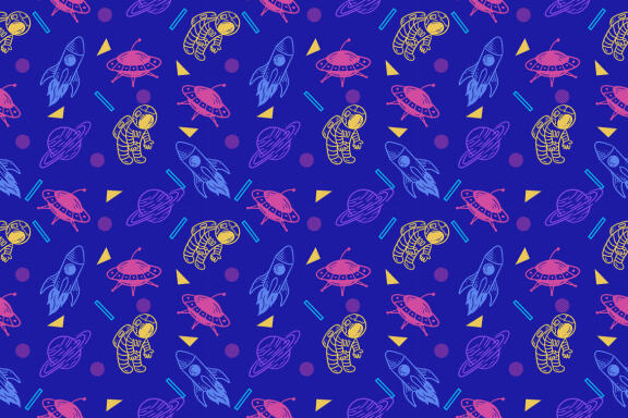 10 Cute Planetary Space Astronomy Magical Seamless Pattern Background
