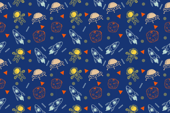 10 Cute Planetary Space Astronomy Magical Seamless Pattern Background