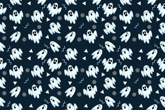20 Set Cute Ghost Horror Halloween Seamless Pattern Background for Kids Clipart
