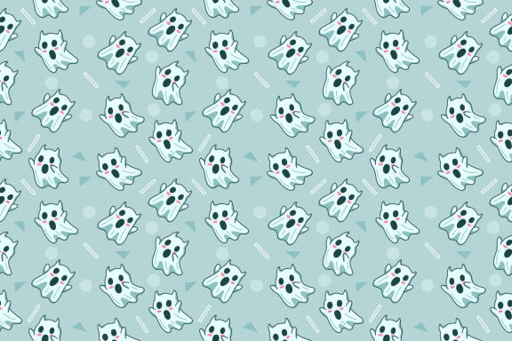 20 Set Cute Ghost Horror Halloween Seamless Pattern Background for Kids Clipart