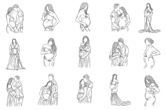 15 Set Bundle Maternity Pregnant Wife Mother Women Parent Love pregnancy Clipart