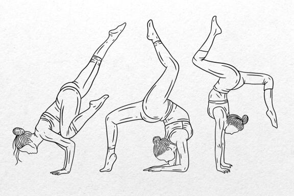 10 Set Bundle Women Yoga Pose Line Art Meditation Namaste Wellness Fitness Clipart