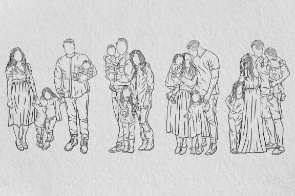20 Set Bundle Happy Family Love With Mom and Dad with Child Hand Drawn Line Art